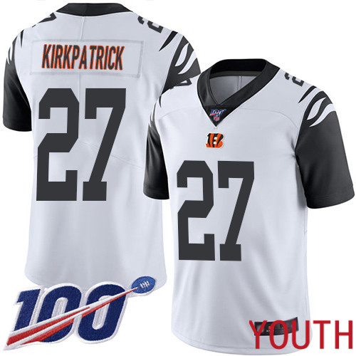 Cincinnati Bengals Limited White Youth Dre Kirkpatrick Jersey NFL Footballl #27 100th Season Rush Vapor Untouchable->women nfl jersey->Women Jersey